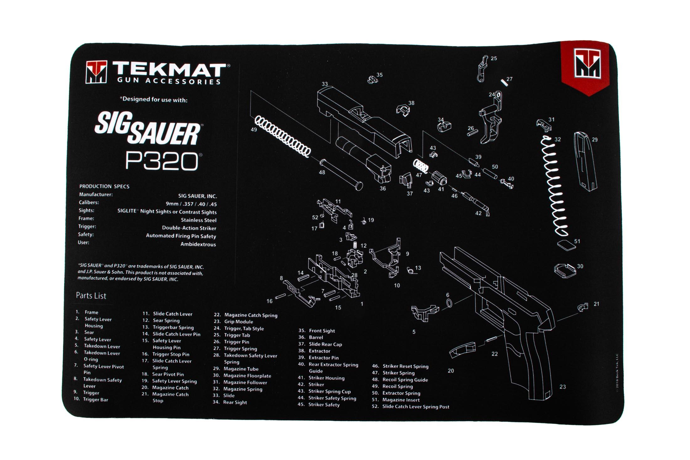 TekMat SIG Sauer P320 Gun Cleaning Mat 17SIGP320